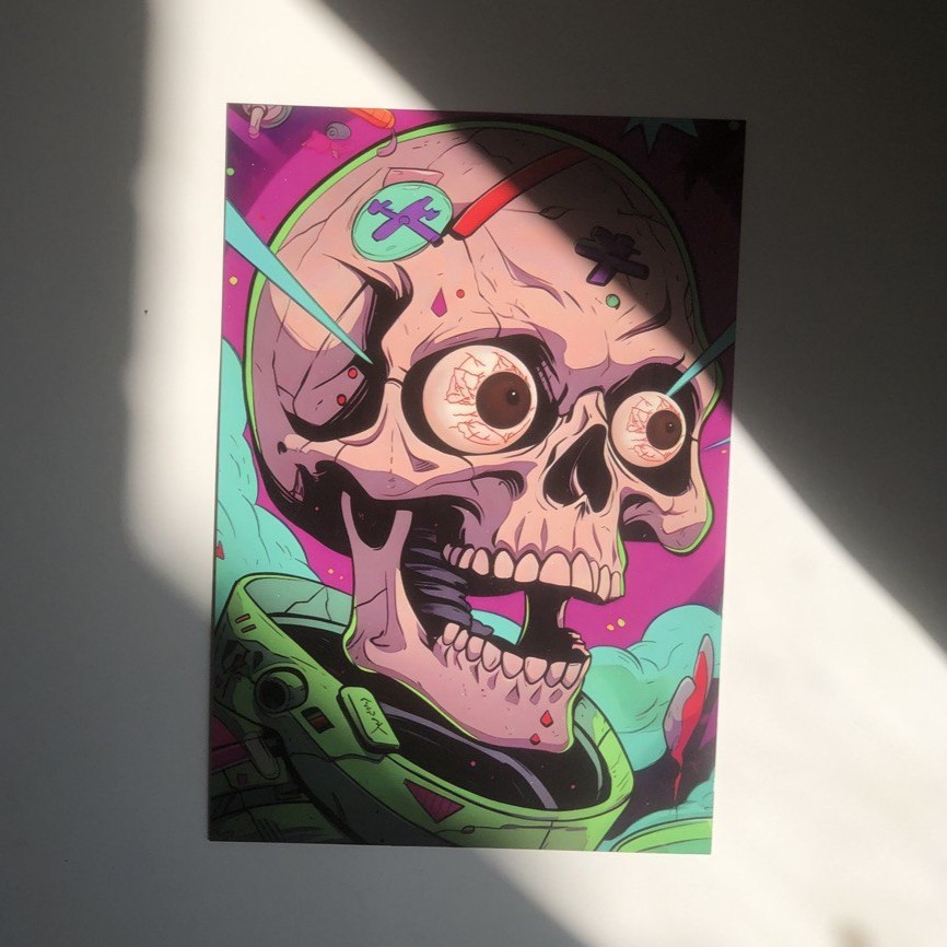 Metal poster cartoon artwork